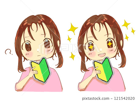 一個有初學者標記的女人（之前和之後） 121542020