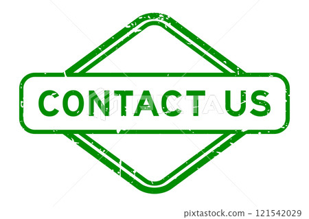 Grunge green contact us word rubber seal stamp on white background 121542029