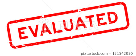 Grunge red evaluated word square rubber seal stamp on white background Grunge red evaluated word square rubber seal stamp on white background 121542050