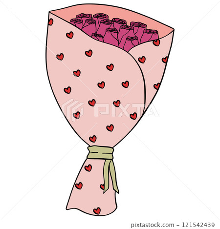 Valentine rose cartoon cute love illustration of a rose for romantic themes and decor. 121542439