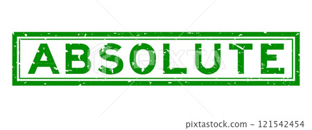 Grunge green absolute word square rubber seal stamp on white background 121542454