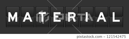 Black color analog flip board with word material on gray background Black color analog flip board with word material on gray background 121542475