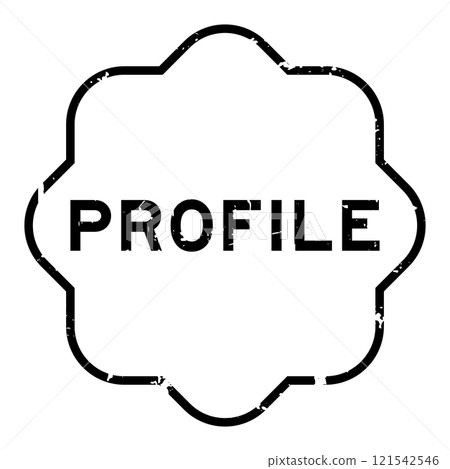 Grunge black profile word rubber seal stamp on white background 121542546