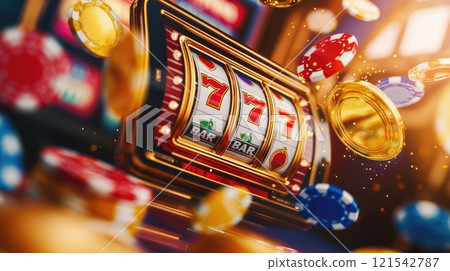 Mobile Casino App Interface with Vibrant Elements 121542787