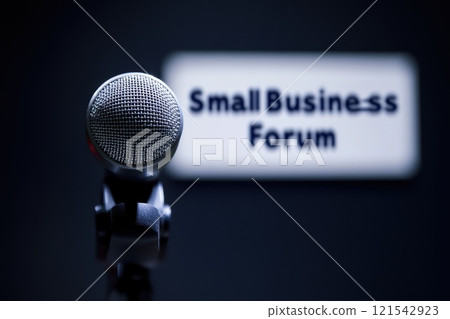 Professional Microphone Ready for Use at Small Business Forum Event for Engagement and Discussion Professional Microphone Ready for Use at Small Business Forum Event for Engagement and Discussion 121542923