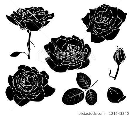 Various rose shapes set in black 121543240