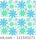 Simple floral seamless pattern. Decorative abstract flower graphic endless ornament. 121543271