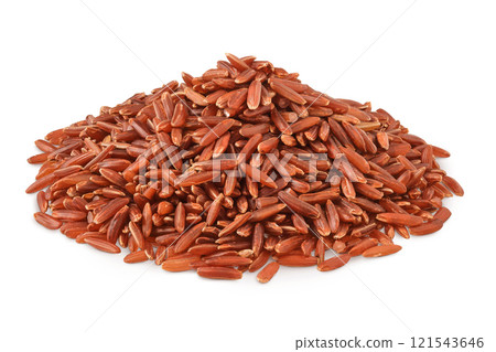 red rice heap isolated on white background 121543646