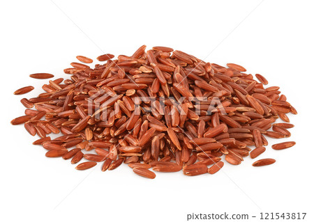 red rice heap isolated on white background 121543817