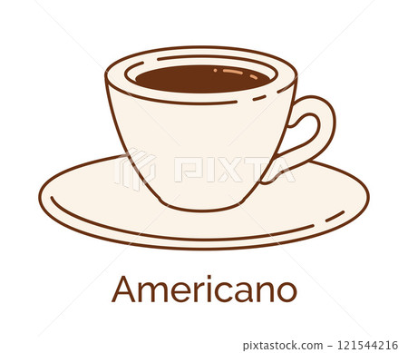 Illustration of Americano Coffee Cup Illustration of Americano Coffee Cup 121544216