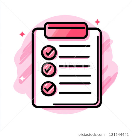 A checklist with a pink border and a pink background 121544441