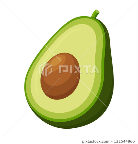 avokado vegetable for cooking meals. A bright element isolated on white for design.  121544960