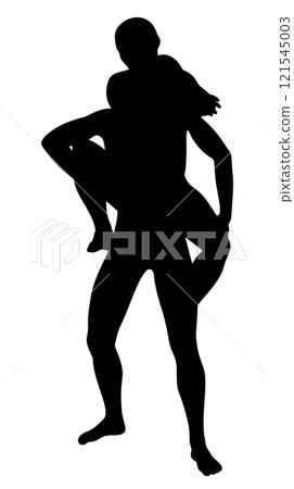 Silhouettes of Embracing Couple Silhouettes of Embracing Couple 121545003