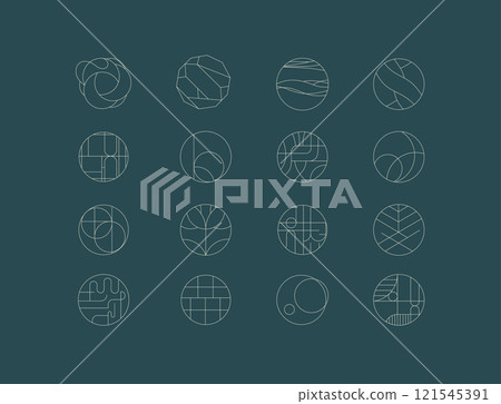 Circle linear art style icons turquoise Circle linear art style icons turquoise 121545391