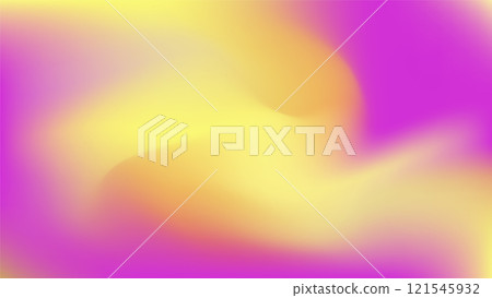 Vibrant yellow and pink gradient background with smooth flowing transitions and glowing abstract texture. Energetic and colorful design. 121545932