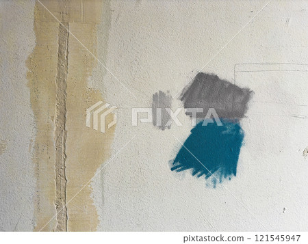 Fragment of an old wall with cracks and holes. Structure of an old wall. Architectural concept for repair, restoration and construction 121545947