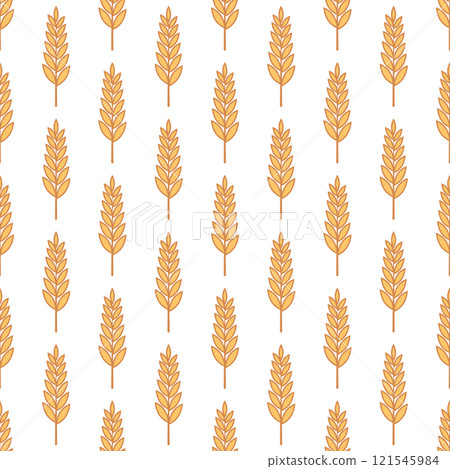 Vector Seamless Pattern with Agriculture Wheat and Cereal Ears. Organic Wheat, Rice Ear Design Template. Bread, Beer Packaging, Farming, Organic Food Concepts 121545984
