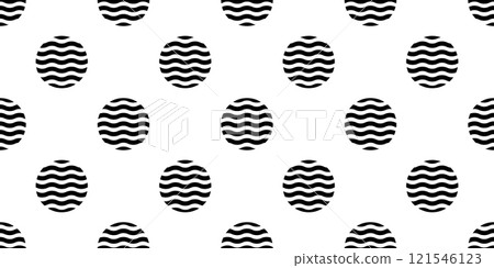 wave seamless pattern  polka dot round shape doodle tile background gift wrapping paper repeat wallpaper abstract line illustration isolated design 121546123