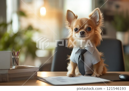 dog working in office dog working in office 121546193