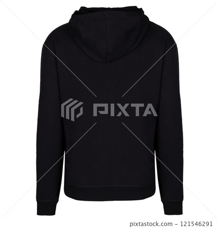 Black Hoodie Rear View Isolated Black Hoodie Rear View Isolated 121546291