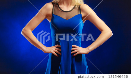 girl in blue evening dress girl in blue evening dress 121546436
