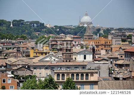 Panorama of Italian capital city Rome, Italy, sunny summer day 121546526