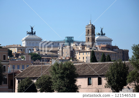 Panorama of Italian capital city Rome, Italy, sunny summer day 121546528
