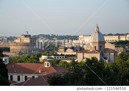 Panorama of Italian capital city Rome, Italy, sunny summer day 121546530