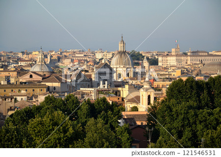 Panorama of Italian capital city Rome, Italy, sunny summer day 121546531