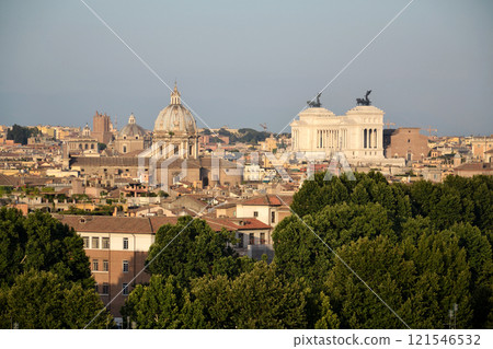Panorama of Italian capital city Rome, Italy, sunny summer day 121546532