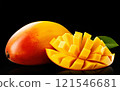 Mango fruit isolated on a black background 121546681
