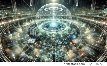 A dome of light symbolizing digital data security 121546779
