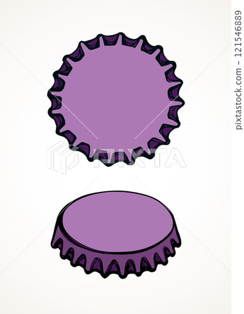 Iron bottle cap. Vector drawing 121546889