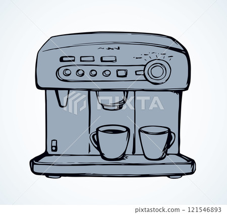 Coffee maker. Vector drawing 121546893