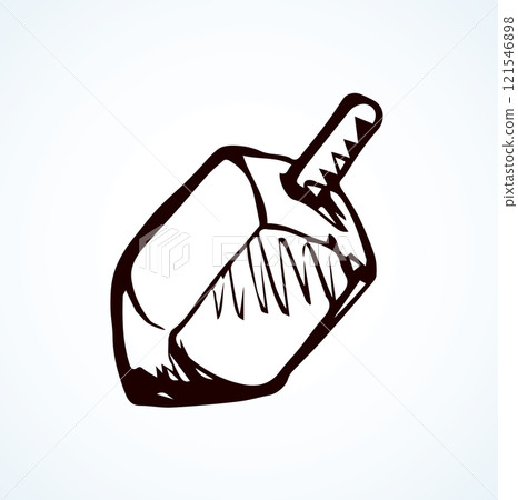 Jewish holiday symbol. Dreidel. Sketch 121546898