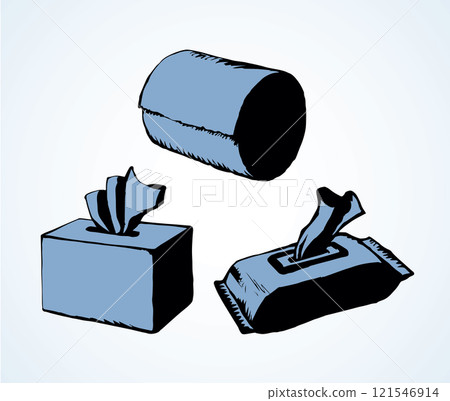 Packing napkins. Vector drawing Packing napkins. Vector drawing 121546914
