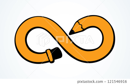 Pencil in the form of infinity. Vector drawing Pencil in the form of infinity. Vector drawing 121546916