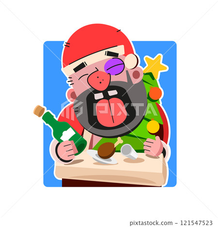 Cute Santa Claus and Candy cane For Christmas Card Cute Santa Claus and Candy cane For Christmas Card 121547523
