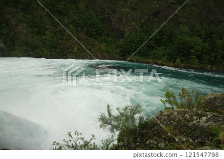 Waterfalls and lake at Petrohue Chile 121547798