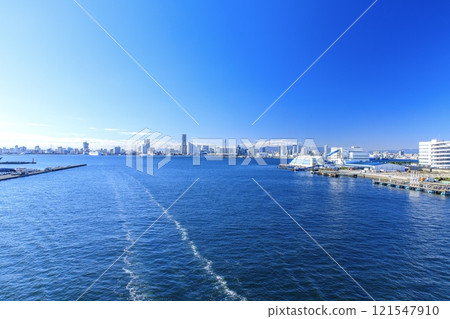 Distant view of Minato Mirai from Daikoku Bridge, Yokohama Distant view of Minato Mirai from Daikoku Bridge, Yokohama 121547910
