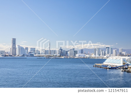 Distant view of Minato Mirai from Daikoku Bridge, Yokohama 121547911