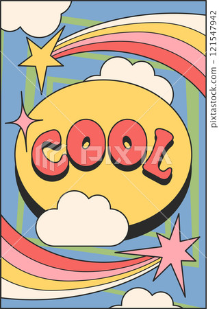Groovy hippie quote banner design 121547942