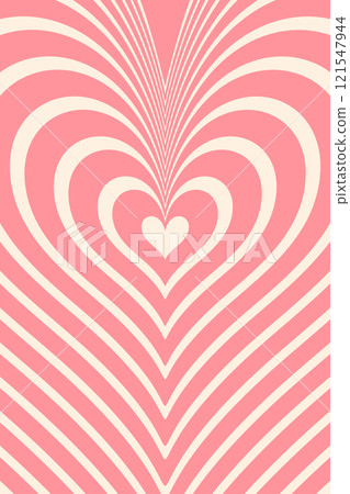 Hypnotic concentric hearts groovy background 121547944