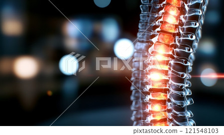 Illuminated Spine with Futuristic Design  121548103