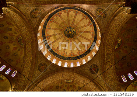 Interior of Sultan Ahmed Blue Mosque in Istanbul city, Turkey Interior of Sultan Ahmed Blue Mosque in Istanbul city, Turkey 121548139