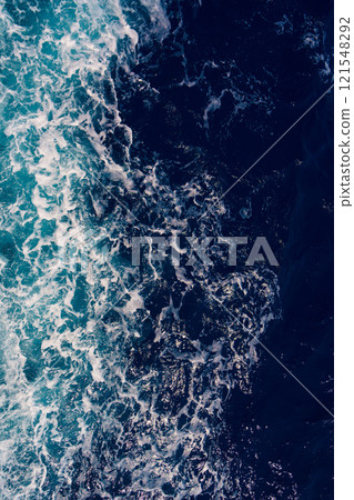 Aerial View of Dark Ocean Waves with White Seafoam Aerial View of Dark Ocean Waves with White Seafoam 121548292