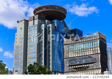 東京都港區赤坂的市區景觀 TBS 放送中心(Big Hat) 東京都港區赤坂的市區景觀 TBS 放送中心(Big Hat) 121548384