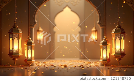 Ramadan Kareem with Mosque  121548730