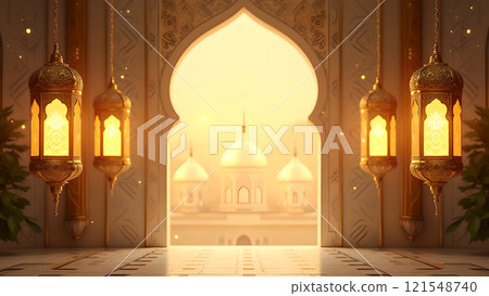 Ramadan Kareem with Mosque Ramadan Kareem with Mosque 121548740