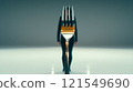 Fork Reflection Creating Abstract Silhouette  121549690